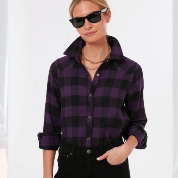 Aubergine Check Parker Shacket - Picture 3 of 11